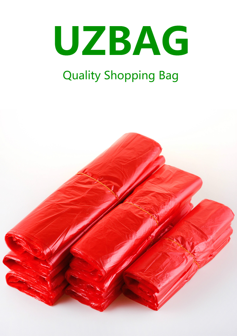 Red Plastic Shopping Vest Poly Bags