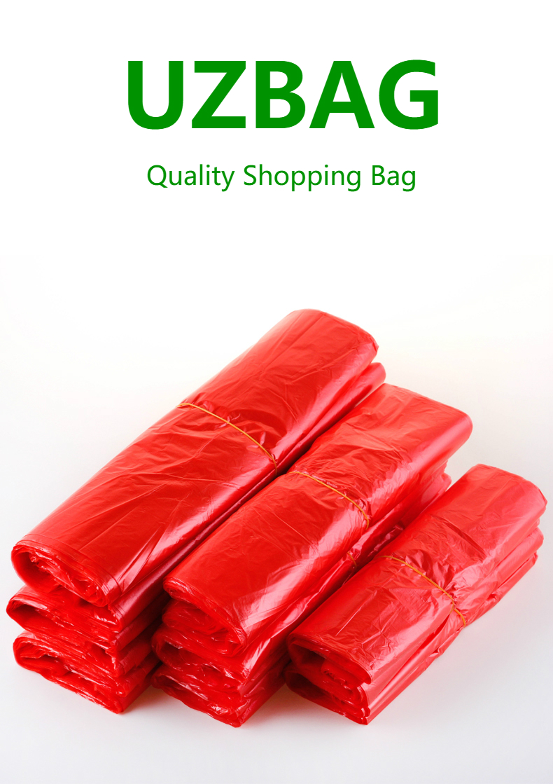 100 Pcs/Lot Red Portable Plastic Garbage Bag High-capacity Vest