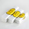 White Plastic Carry Out Shopping Bags Smiley Smiling Smile Face Polybags