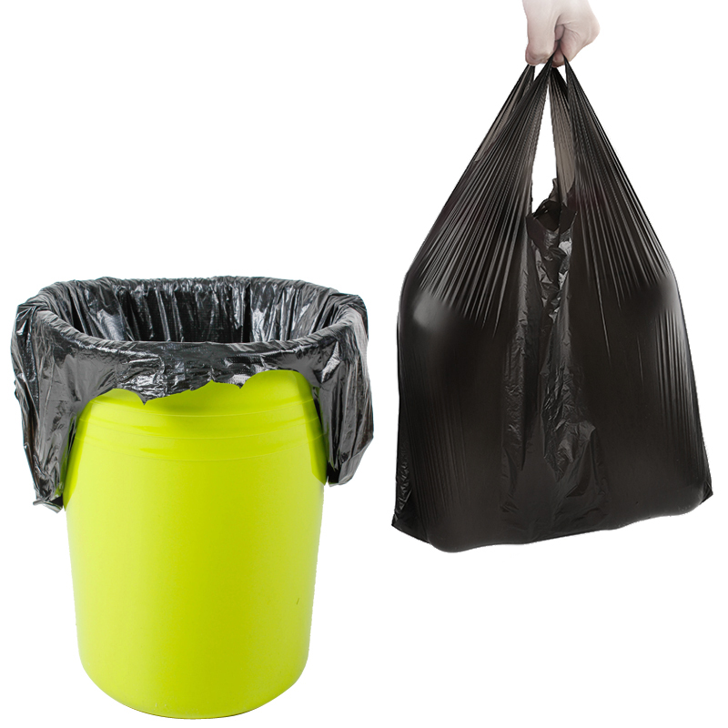 Trash Bags Black Vest Plastic Bag Indoor Garbage Can Liners Polybags -  UZBAG Store