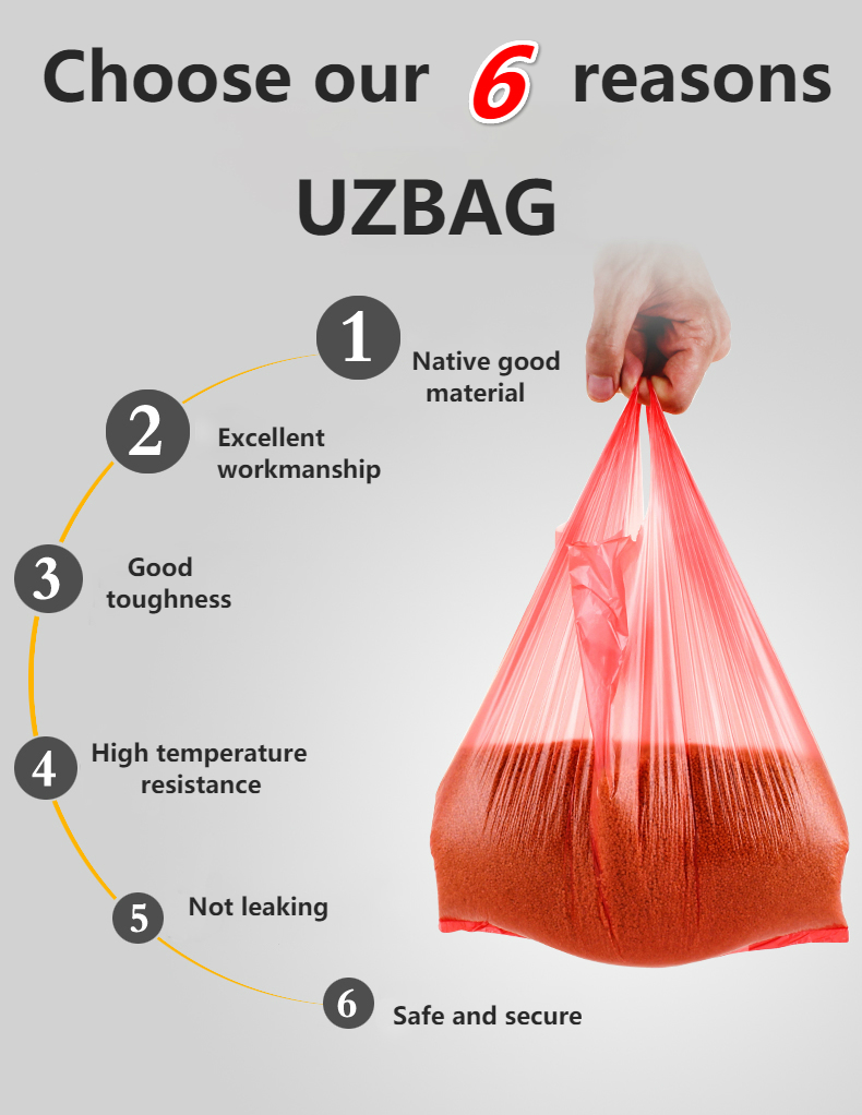 Thickened Red Supermarket Shopping Bag, Vest Bag, Take-out Bag