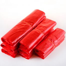 Red Plastic Bags Vest Polybag Fruit Vegetable Shopping Bag Take Out Bags