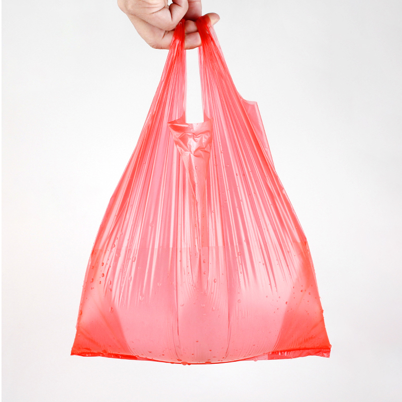 Red Big Vest Style Plastic Bags Carrier Poly Bags - UZBAG Store