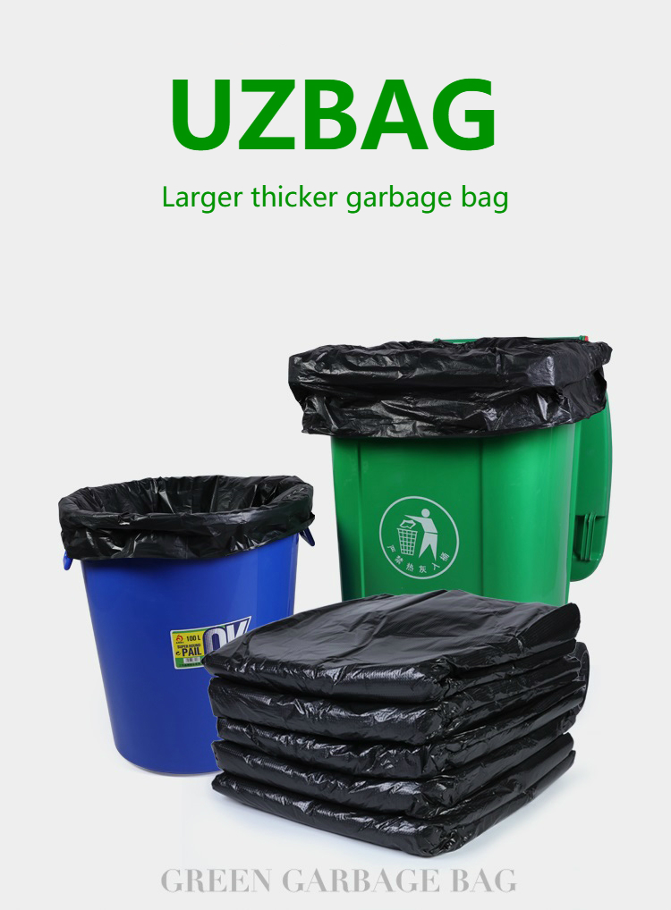 50pcs Big Garbage Bags Disposable Big Trash Bags Black Heavy Duty Liners  Strong Thick Rubbish Bags Bin Liners Outdoor