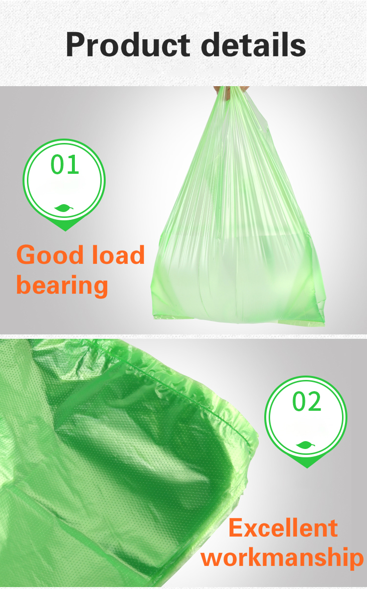 Green Plastic Shopping Vest Poly Bags
