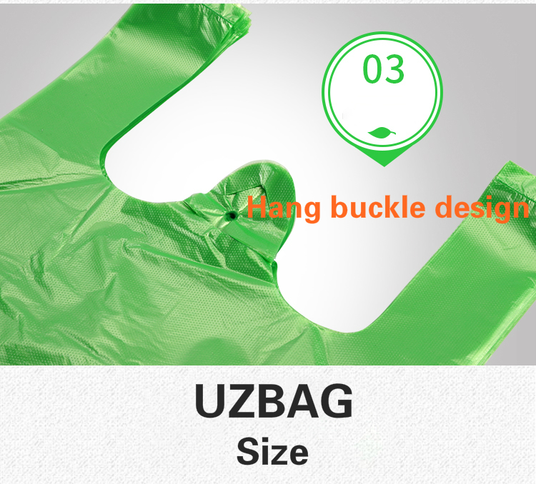 Green Plastic Shopping Vest Poly Bags