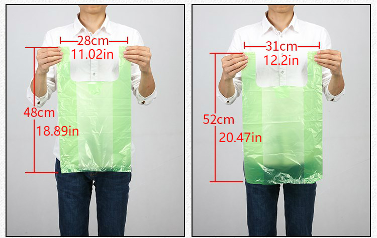 Red Big Vest Style Plastic Bags Carrier Poly Bags - UZBAG Store