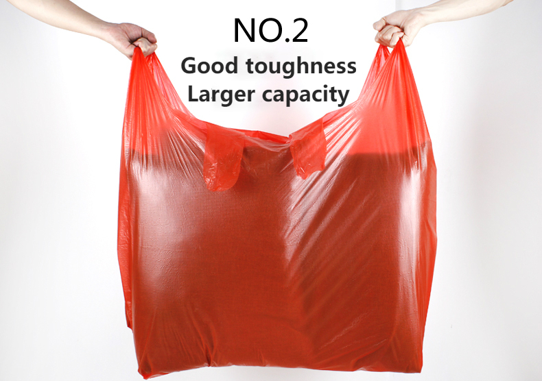 Red Big Vest Style Plastic Bags Carrier Poly Bags - UZBAG Store