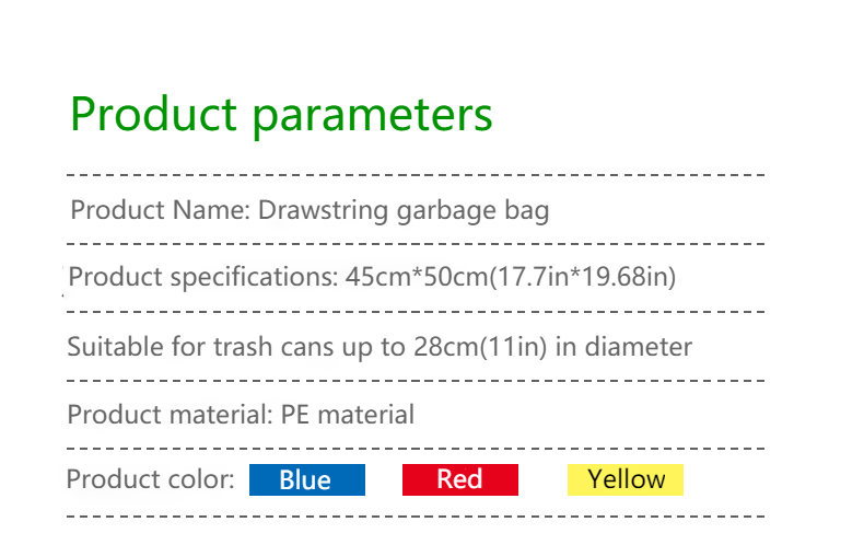 Trash Bags Blue Black Red Green Yellow Gray Heavy Duty Garbage Can Liners  (50 Count) - UZBAG Store