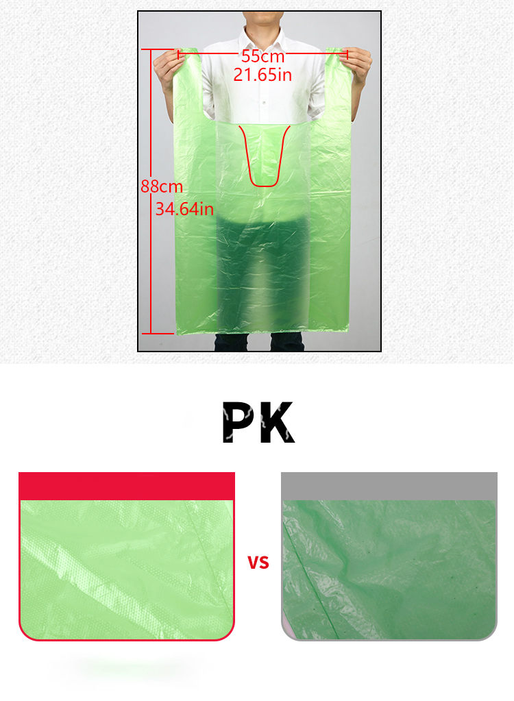 Green Plastic Shopping Vest Poly Bags